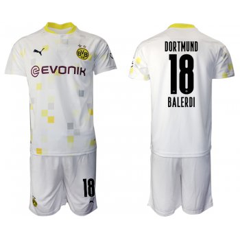 Men 2020-2021 club Borussia Dortmund Second away 18 white Soccer Jerseys