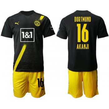 Men 2020-2021 club Borussia Dortmund away 16 black Soccer Jerseys
