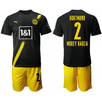 Men 2020-2021 club Borussia Dortmund away 2 black Soccer Jerseys