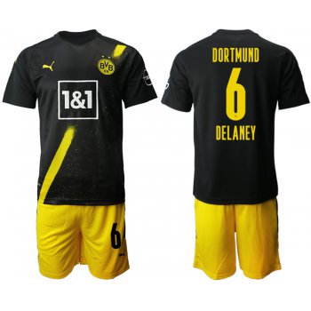 Men 2020-2021 club Borussia Dortmund away 6 black Soccer Jerseys