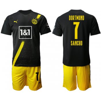 Men 2020-2021 club Borussia Dortmund away 7 black Soccer Jerseys