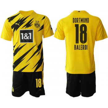 Men 2020-2021 club Borussia Dortmund home 18 yellow Soccer Jerseys