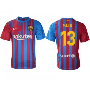 Men 2021-2022 Club Barcelona home aaa version red 13 Nike Soccer Jersey