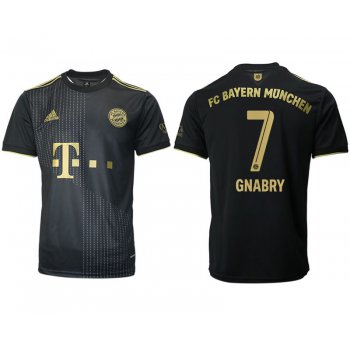 Men 2021-2022 Club Bayern Munich away aaa version black 7 Adidas Soccer Jersey