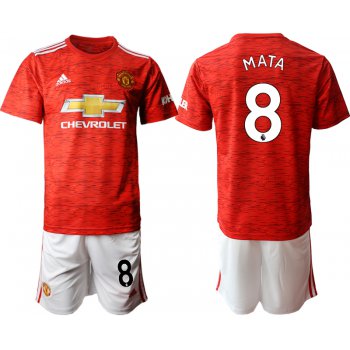 Men 2020-2021 club Manchester United home 8 red Soccer Jerseys