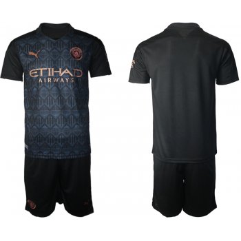 Men 2020-2021 club Manchester City away blank black Soccer Jerseys