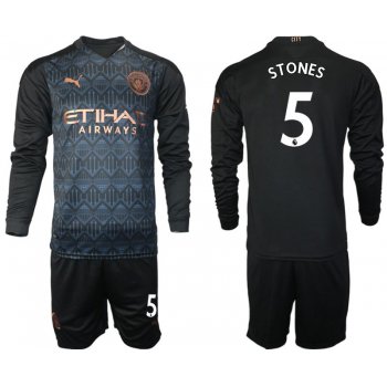 Men 2020-2021 club Manchester city home long sleeve 5 black Soccer Jerseys