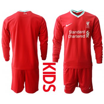 2021 Liverpool home long sleeves Youth soccer jerseys