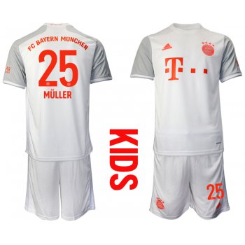 Youth 2020-2021 club Bayern Munich away white 25 Soccer Jerseys