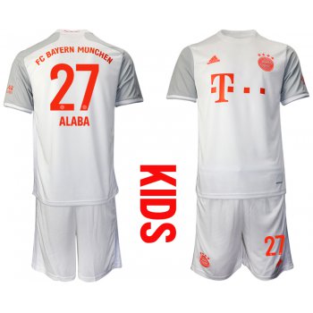 Youth 2020-2021 club Bayern Munich away white 27 Soccer Jerseys