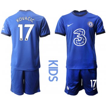 Youth 2020-2021 club Chelsea home 17 blue Soccer Jerseys