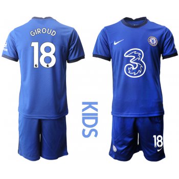 Youth 2020-2021 club Chelsea home 18 blue Soccer Jerseys
