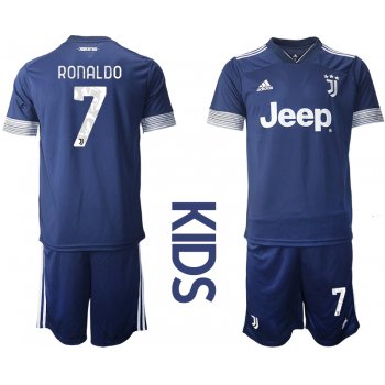 Youth 2020-2021 club Juventus away blue 7 Soccer Jerseys