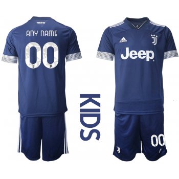 Youth 2020-2021 club Juventus away customized blue Soccer Jerseys