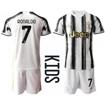 Youth 2020-2021 club Juventus home 7 white Soccer Jerseys