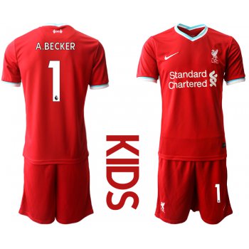 Youth 2020-2021 club Liverpool home 1 red Soccer Jerseys