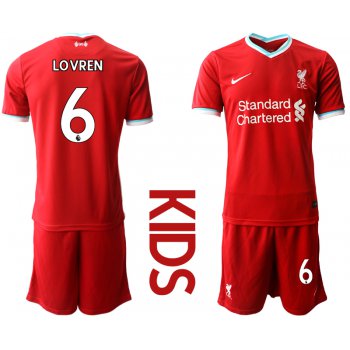Youth 2020-2021 club Liverpool home 6 red Soccer Jerseys