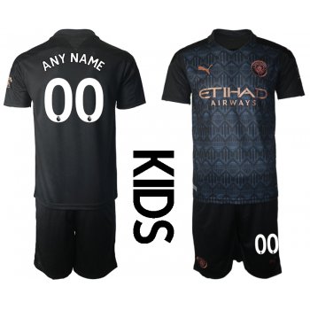 Youth 2020-2021 club Manchester City away customized black Soccer Jerseys
