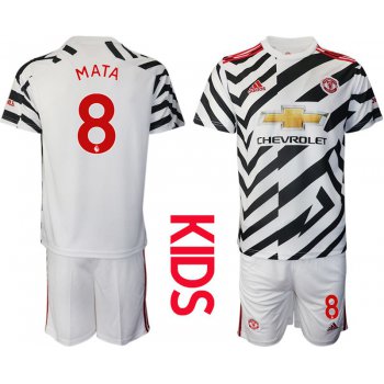Youth 2020-2021 club Manchester united away 8 white Soccer Jerseys