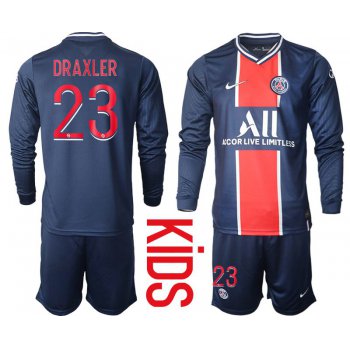 Youth 2020-2021 club Paris St German home long sleeve 23 blue Soccer Jerseys