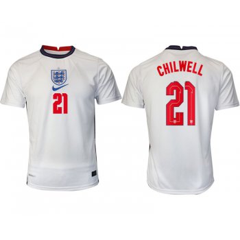 Men 2020-2021 European Cup England home aaa version white 21 Nike Soccer Jersey