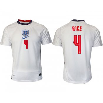 Men 2020-2021 European Cup England home aaa version white 4 Nike Soccer Jersey