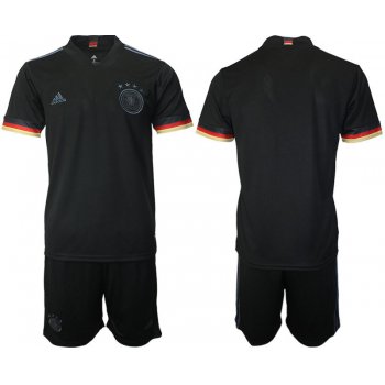 Men 2020-2021 European Cup Germany away black blank Adidas Soccer Jersey