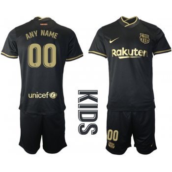 Youth 2020-2021 club Barcelona away customized black Soccer Jerseys