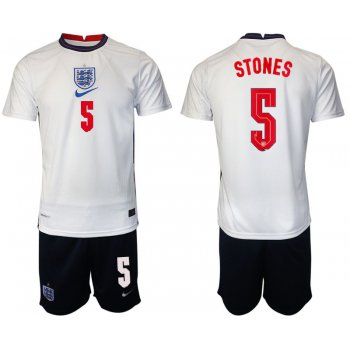Men 2020-2021 European Cup England home white 5 Nike Soccer Jersey