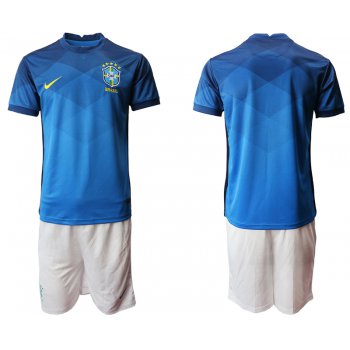 Men 2020-2021 Season National team Brazil away blue Soccer Jersey