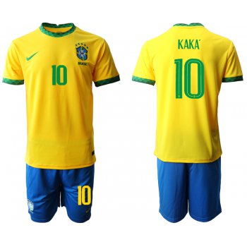 Men 2020-2021 Season National team Brazil home yellow 10 Soccer Jersey2