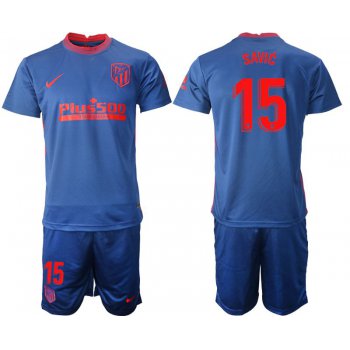 Men 2020-2021 club Atletico Madrid away 15 blue Soccer Jerseys