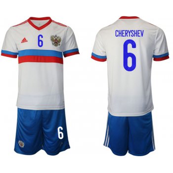Men 2020-2021 European Cup Russia away white 6 Adidas Soccer Jersey