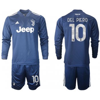 Men 2020-2021 club Juventus away long sleeves 10 blue Soccer Jerseys1