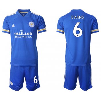 Men 2020-2021 club Leicester City home 6 blue Soccer Jerseys