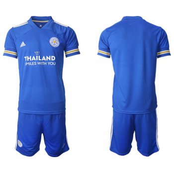 Men 2020-2021 club Leicester City home blank blue Soccer Jerseys