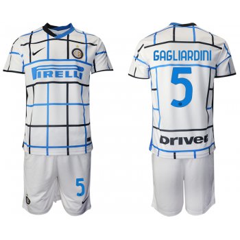 Men 2020-2021 club Inter milan away 5 white Soccer Jerseys