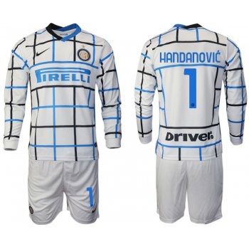 Men 2020-2021 club Inter milan away long sleeve 1 white Soccer Jerseys