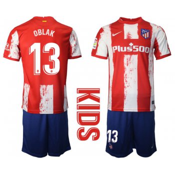 Youth 2021-2022 Club Atletico Madrid home red 13 Nike Soccer Jersey