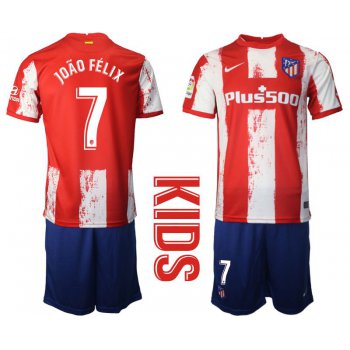 Youth 2021-2022 Club Atletico Madrid home red 7 Nike Soccer Jersey