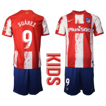Youth 2021-2022 Club Atletico Madrid home red 9 Nike Soccer Jerseys