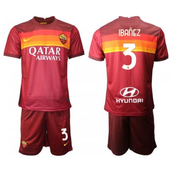 Men 2020-2021 club AS Roma home 3 red Soccer Jerseys