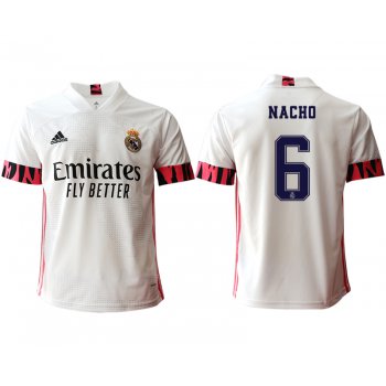 Men 2020-2021 club Real Madrid home aaa version 6 white Soccer Jerseys