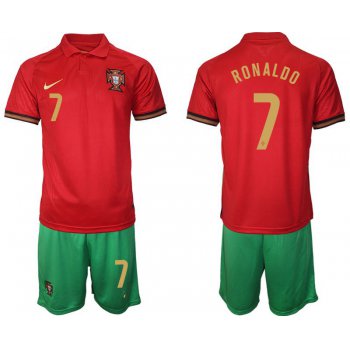 Men 2020-2021 European Cup Portugal home red 7 Nike Soccer Jerseys
