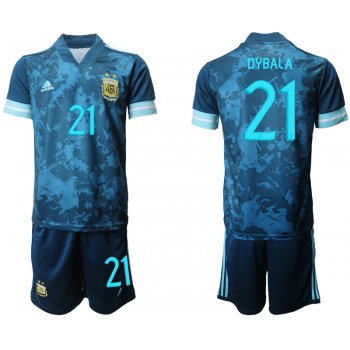 Men 2020-2021 Season National team Argentina away blue 21 Soccer Jersey