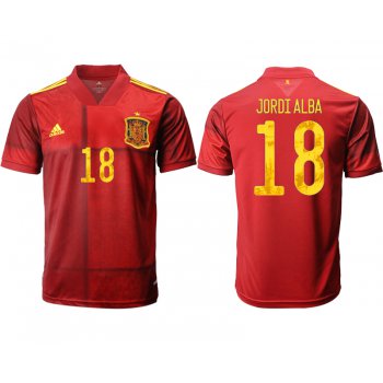 Men 2021 Europe Spain home AAA version 18 soccer jerseys