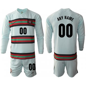 Men 2021 European Cup Portugal away Long sleeve custom soccer jerseys