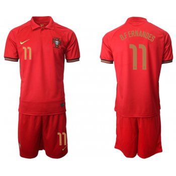 Men 2021 European Cup Portugal home red 11 Soccer Jersey