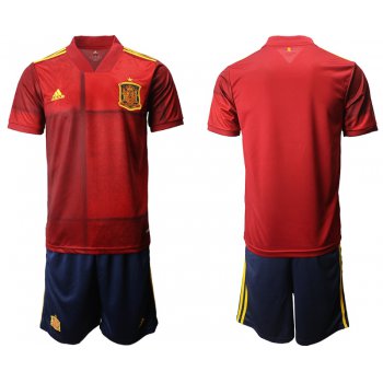 Men 2021 European Cup Spain home red Soccer Jersey