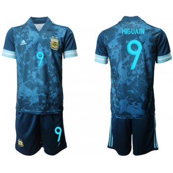 Men 2021 National Argentina away 9 blue soccer jerseys